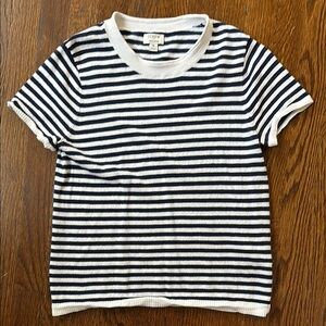 J. Crew Womens Knit Striped Navy and White T-Shirt